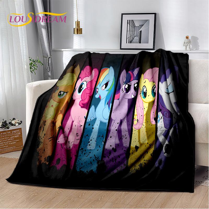Cute 3D P-Pony Cartoon Unicorn Soft Plush Blanket,Flannel Blanket Throw Blanket for Living Room Bedroom Bed Sofa Picnic Kid Gift