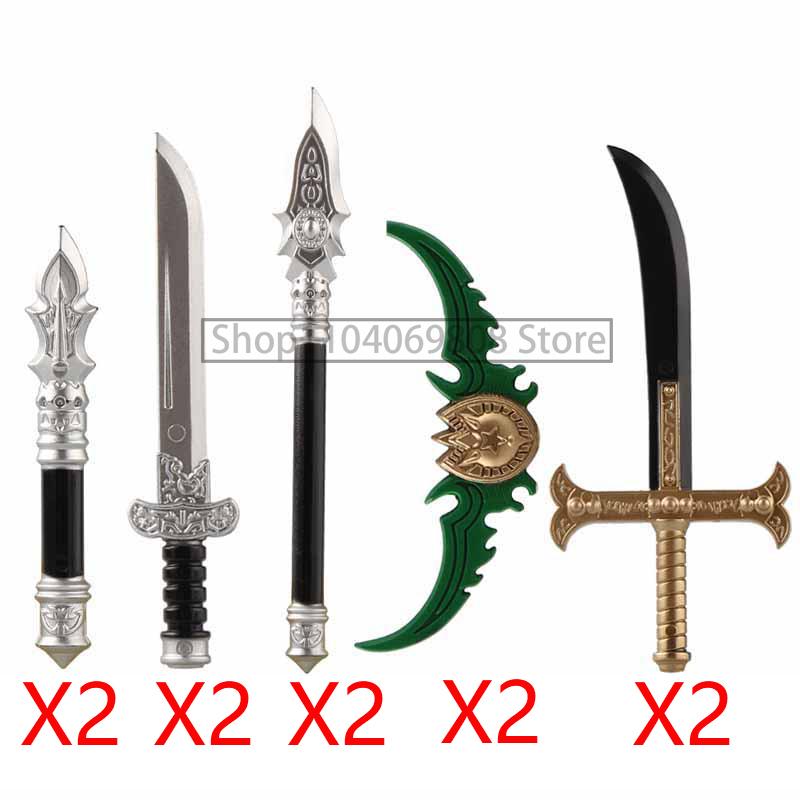 MOC Military Building Blocks Medieval Soldiers Knight Figures Weapons Accessories Witc Hat Helmet Shield Spear DIY Brick Toy T10