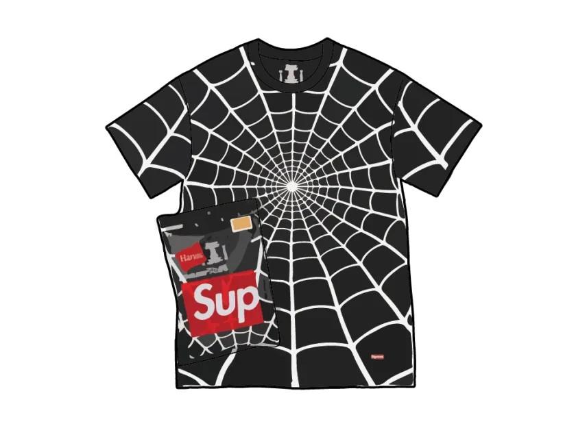 811936 Supreme x Hanes Spider-Man Tagless Tees (2 Pack)  Black S