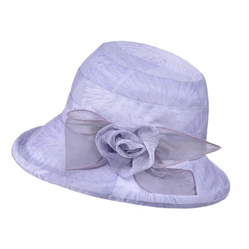 Women's Fashionable Mesh Sun Hat Flower Decoration Portable and Comfortable for Lady, Ideal for Travel