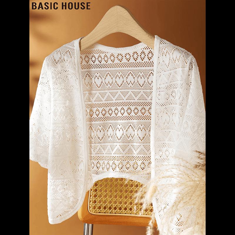 Basic House Women s Hollow Sunscreen Blouse 2XL