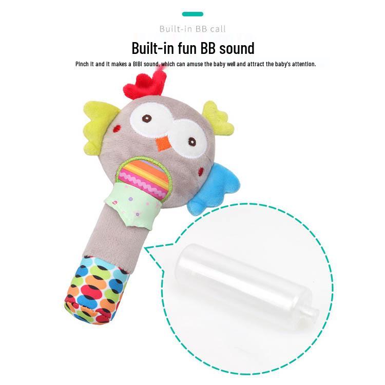 BBSKY Baby Tier Plüsch Rasselstab - Niedliches Welpen- & Eulen-Design