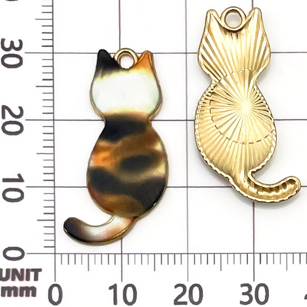 Set of 10 Colorful Enamel Cat Charms for DIY Jewelry
