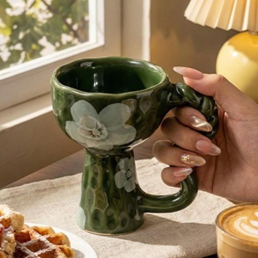 Irregular Design Handmade Mug Hand-Painted Dessert Cup Creative Art Goblet  Cafe
