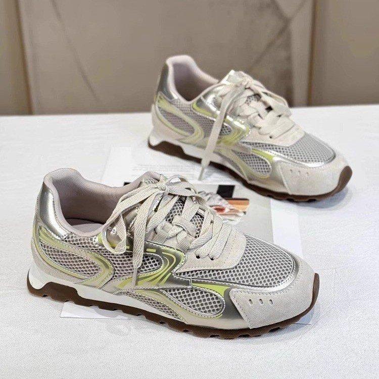 Shoes Women's 2025 New Summer Soft-soled Agande Training Shoes Mesh Breathable Thick-soled Sports Casual Dad Shoes