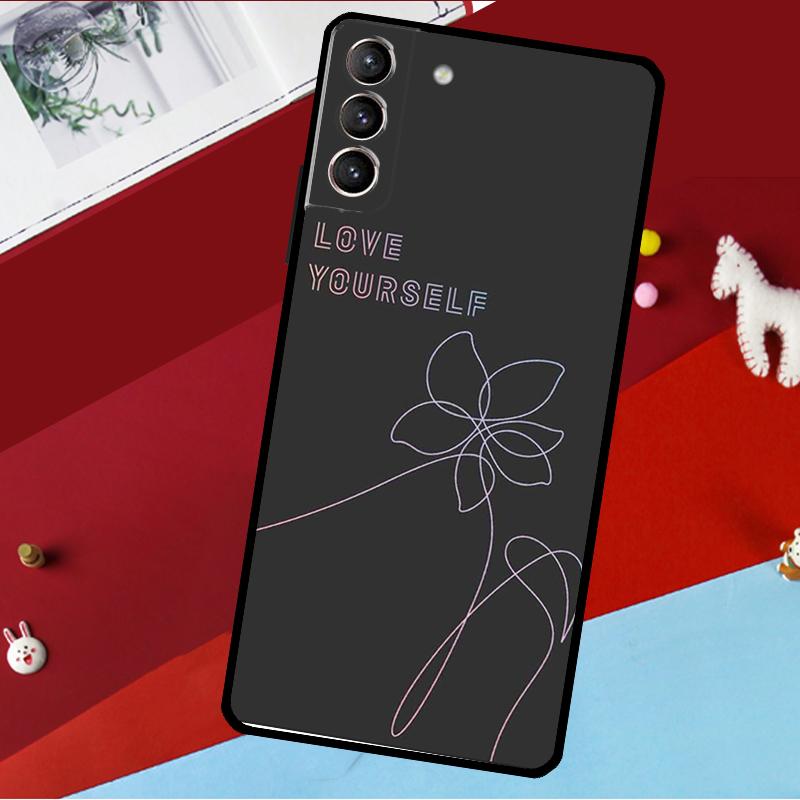 Love Yourself Flower Kpop Case For Samsung Galaxy S20 FE S21 FE S22 S23 Ultra Note 20 S9 S10 Note 10 Plus Back Cover