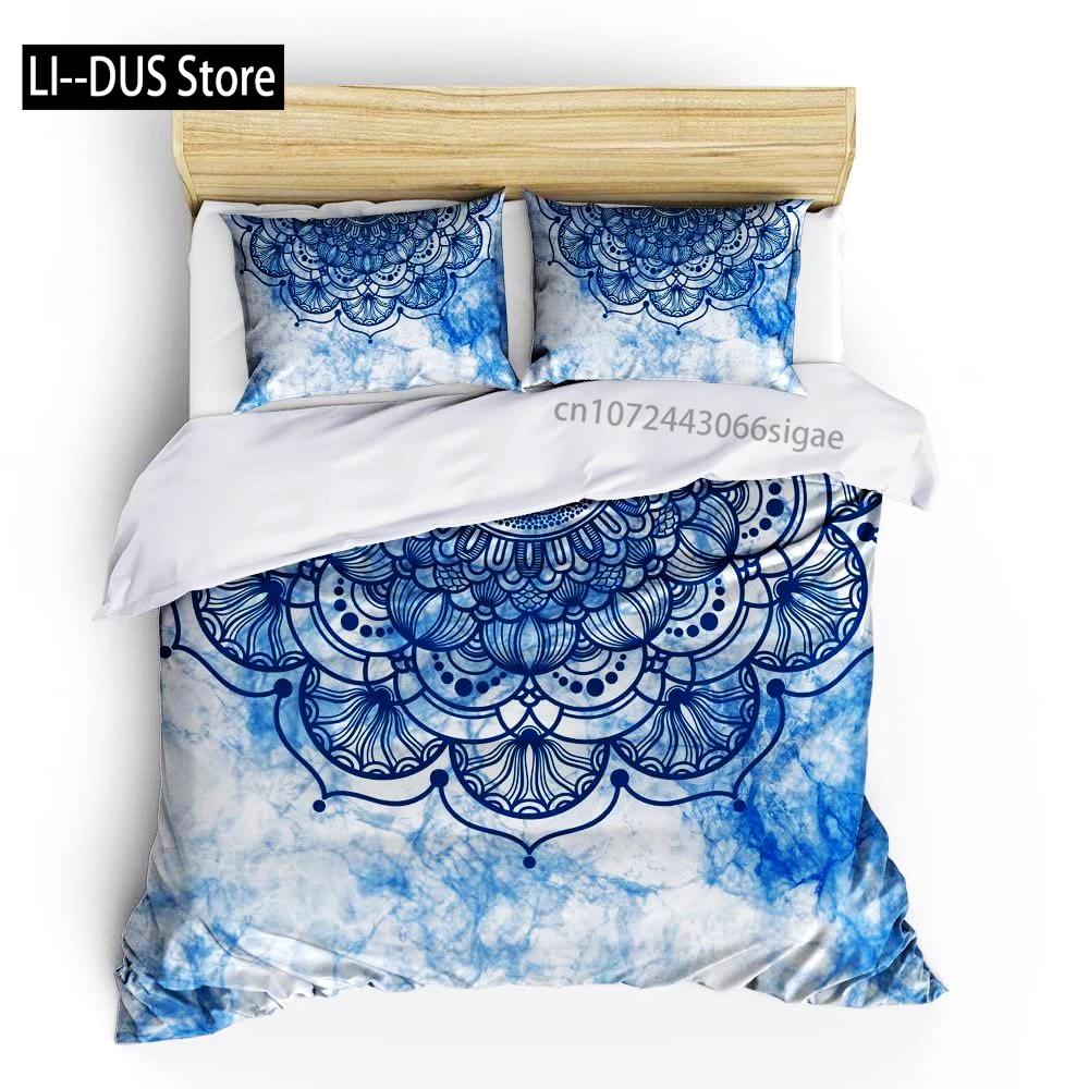 Watercolor Lotus Duvet Cover SetDecorative 3 Piece Bedding Set With 2 Pillow Shams Queen King Full Size All-Season Room Decor