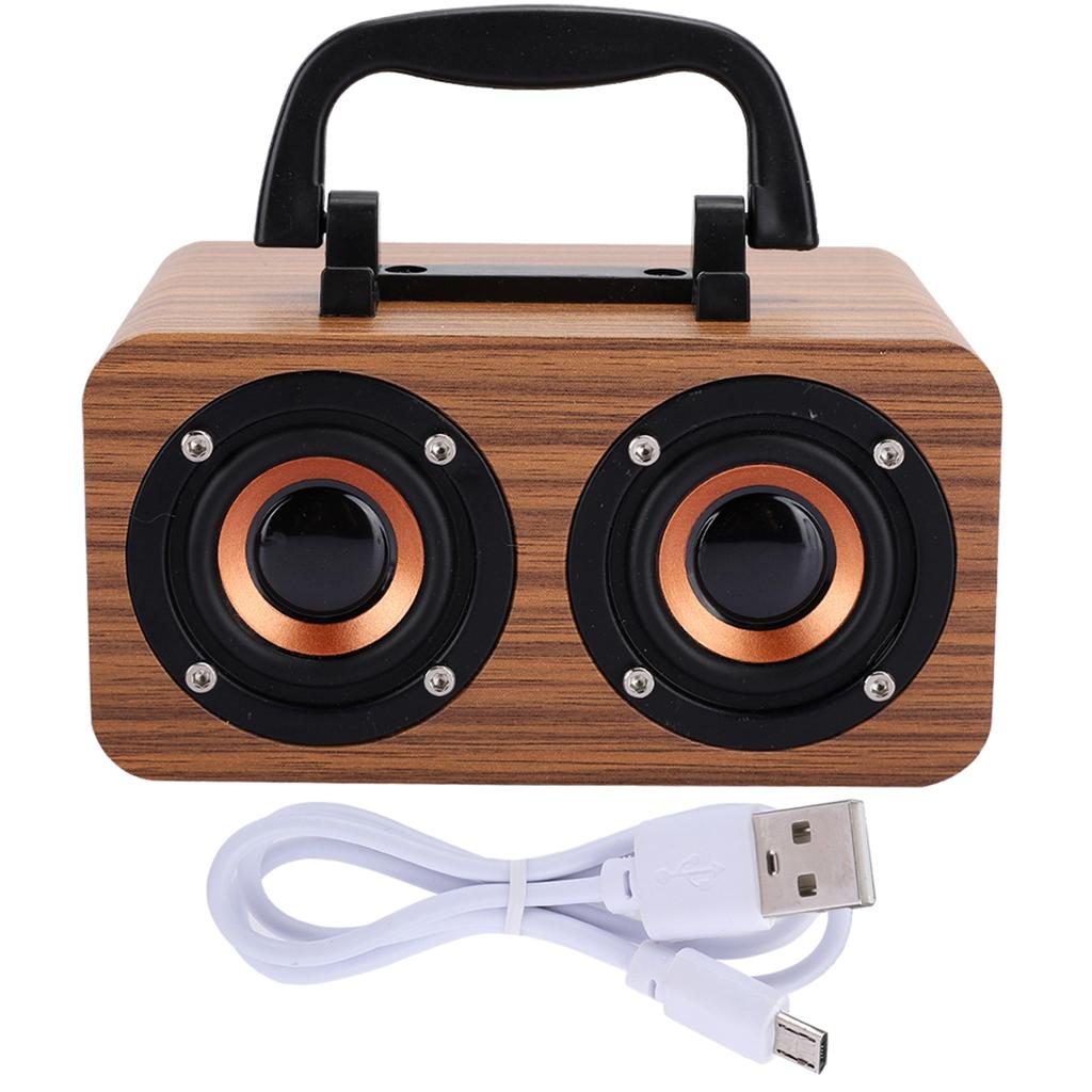 Bluetooth Speaker Retro Wooden Wireless Bluetooth Speaker Portable Music Player for Mobile Phone PC
