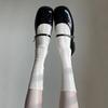 Mesh White JK Lace Hollow Out Calf Socks Women Pile Socks Summer Thin Breathable Design Mid Calf Socks