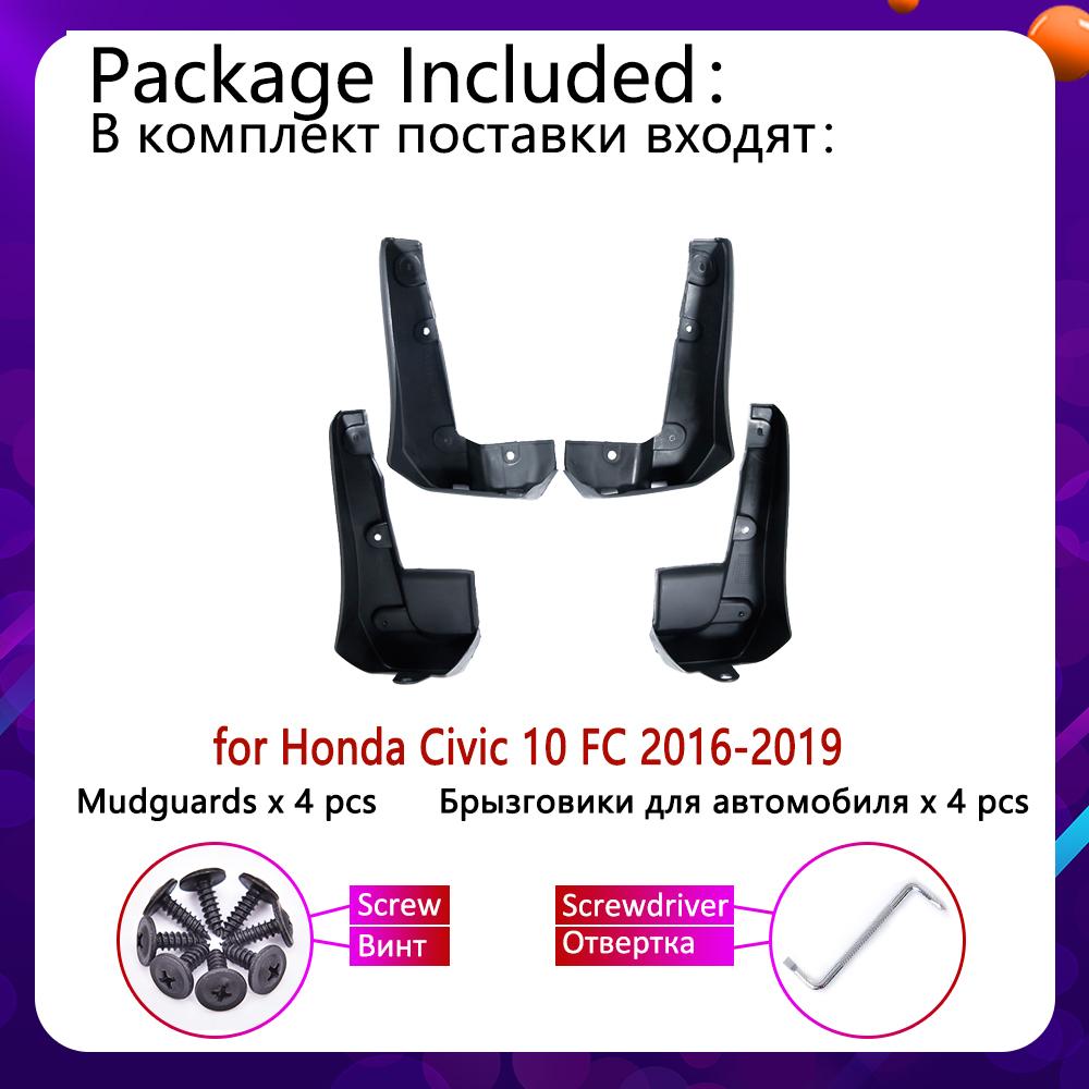 

4 шт. для Honda Civic 10 FC 2016 2017 2018 новые брызговики Fender брызговики защищают заднюю часть автомобиля