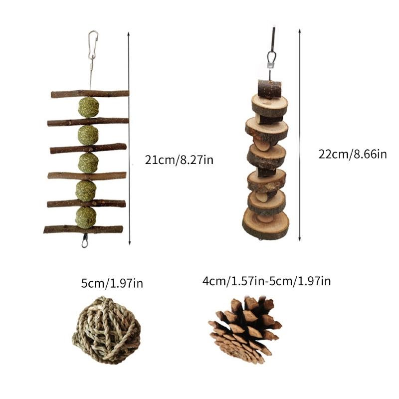 Hamster Chew Toy Cage House Toy Rattan Ball Biting Resistant Rabbit Toy for Small Animal Guinea Pigs Boredom Toy10PCS