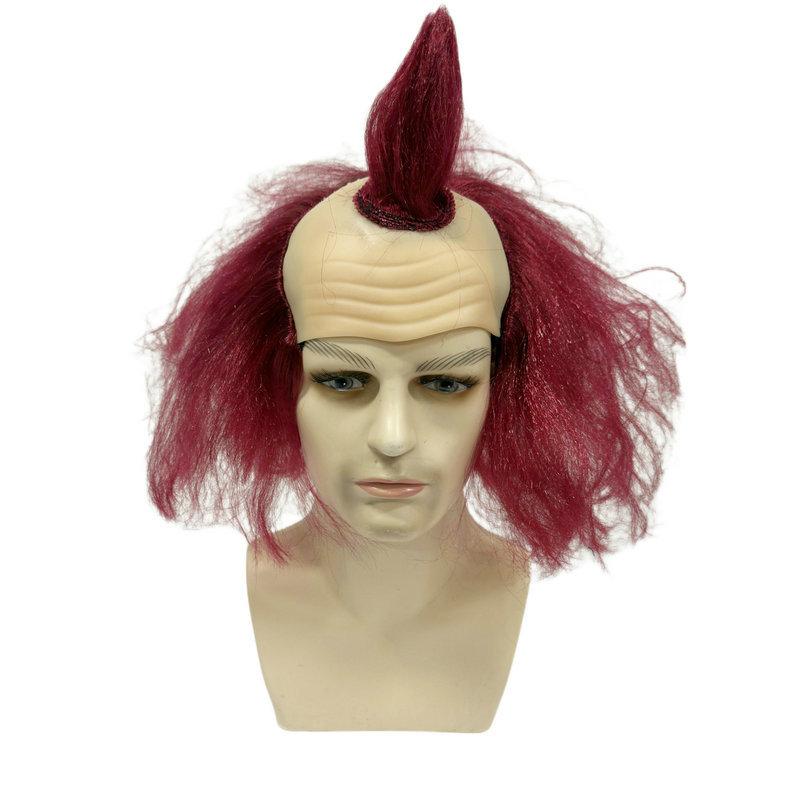 Punk Spiky Wig Headwear Cosplay Funny Fluffy Clown Bald Headpiece Mask Party Carnival Party Costume Props