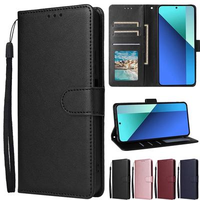Funda de Cuero con Tapa Magnética y Soporte con Ranuras para Tarjetas para Xiaomi Redmi Note 12S 12 Pro 11 11S 10S 9 8 Pro 7 12C 10C Poco X5 Pro M5s