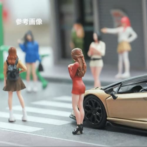 1/64 scale figure, casual clothes girl, miniskirt, red, 22223578, model, diorama