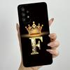 Phone Case for Samsung Galaxy A72 A52 A52S 4G 5G Liquid Silicone Soft Shockproof Lens Protective Cover Luxury Crown Letter Cases