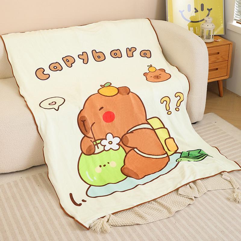 Kapibara throw pillow blanket 2-in-1 car quilt dual-purpose sleeping office air conditioner nap pillow pillow