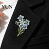 Unique Jewelry for Daily Wear Forget Me Not Flower Brooch, Alloy Blue Floral Lapel Pin, Memorial Enamel Vintage Style Brooch Pin Coat, Dress,