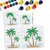 1 Set PET Hollow Out Drawing Painting Stencils, with 1Pc Art Paint Brushes, for DIY Scrapbook, Photo Album, Tree, 150~300x150~300mm, 4pcs/set
