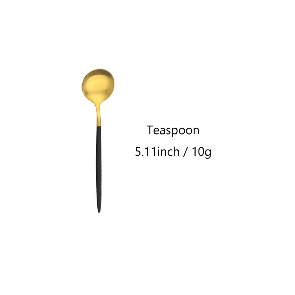 24Pcs Matte Black Gold Stainless Steel Dinnerware Cutlery Set Tableware Knife Fork Spoon Flatware Wedding Daily Dinner Set