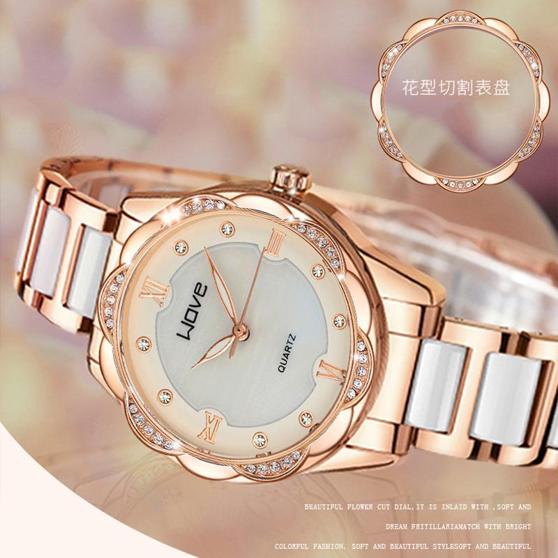 Langjue Fashion Imitation Ceramic Ladies Watch Small Fresh Diamond Butterfly Buckle Quartz Watch Women'S Batch
