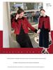 2025 Elegant Petite Red Wool Jacket - Felt French-Korean Style for Women