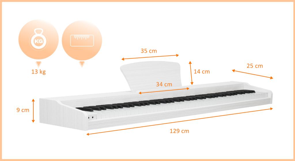 MusicMate MM-P10-W VelvetNote WHITE Digital Piano