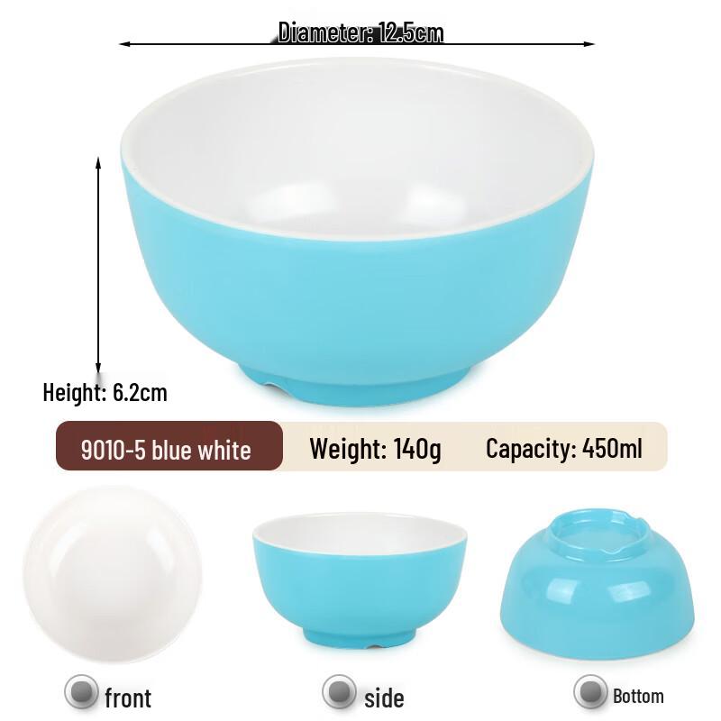 Two-Tone Melamine Small Rice Bowls (10-Pack)