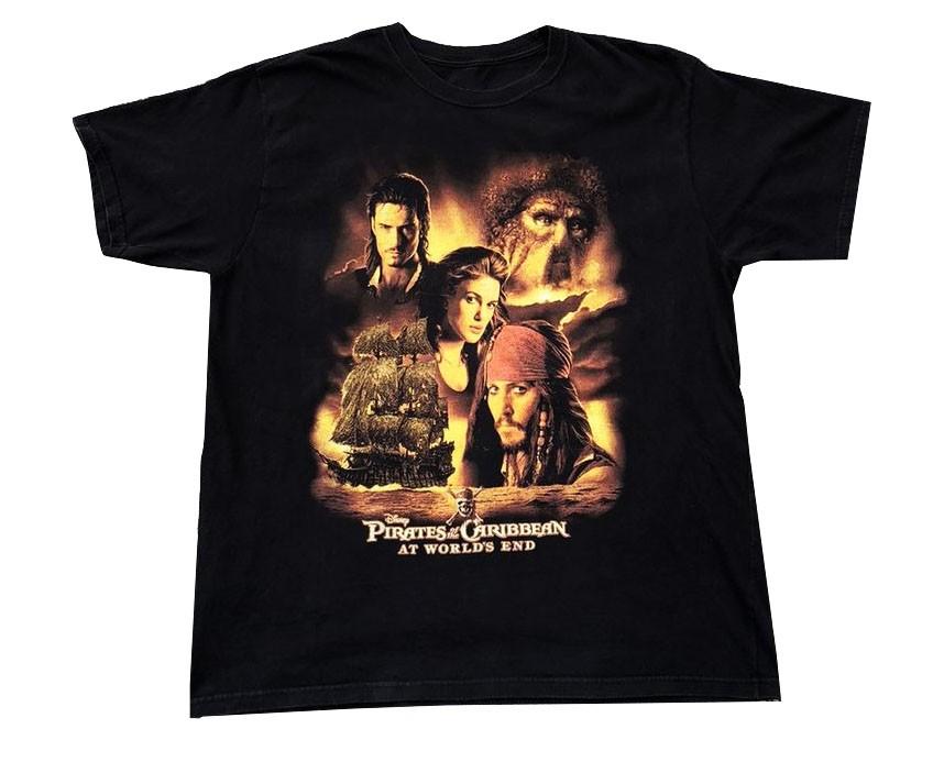 НОВАЯ промо-футболка из фильма «Пираты Карибского моря» Размеры S-5XL Перепечатка S