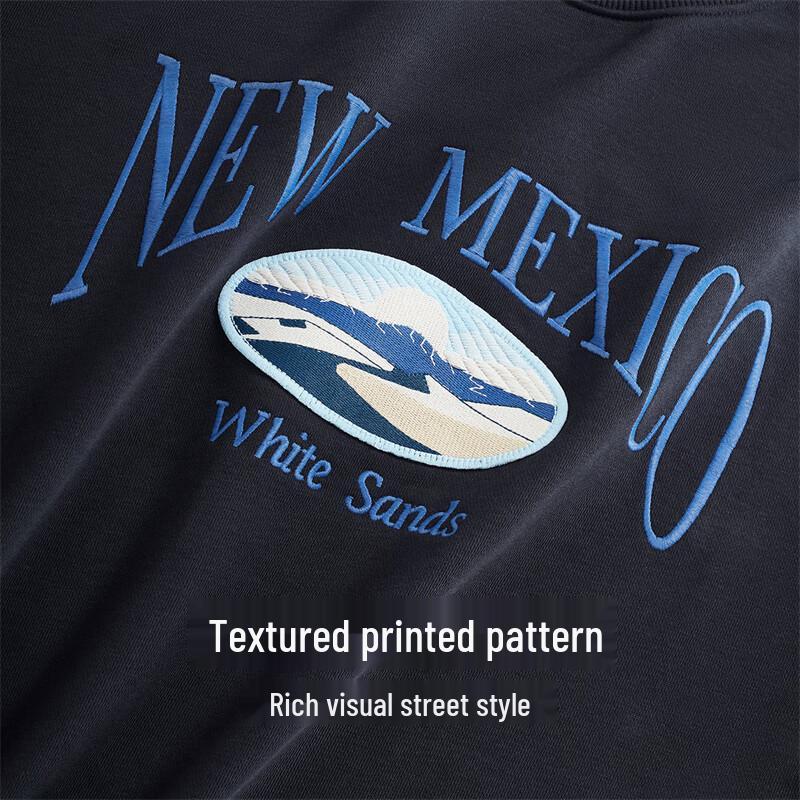 Mark Fairwhale Men's Embroidered Loose Fit Crew Neck Sweatshirt