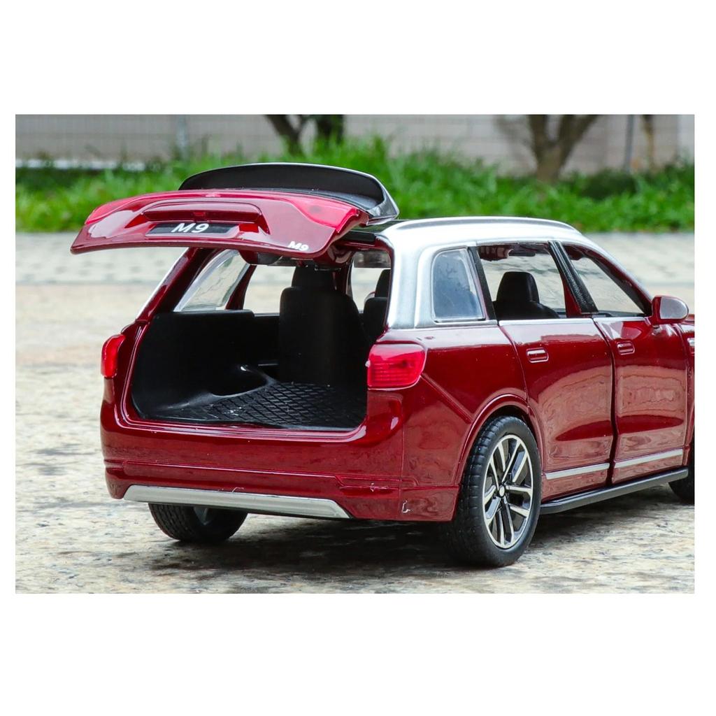 1/32 AITO M9 SUV Alloy New Energy Car Model Diecasts Metal Luxy Vehicles Car Model Simulation Sound and Light Childrens Toy Gift