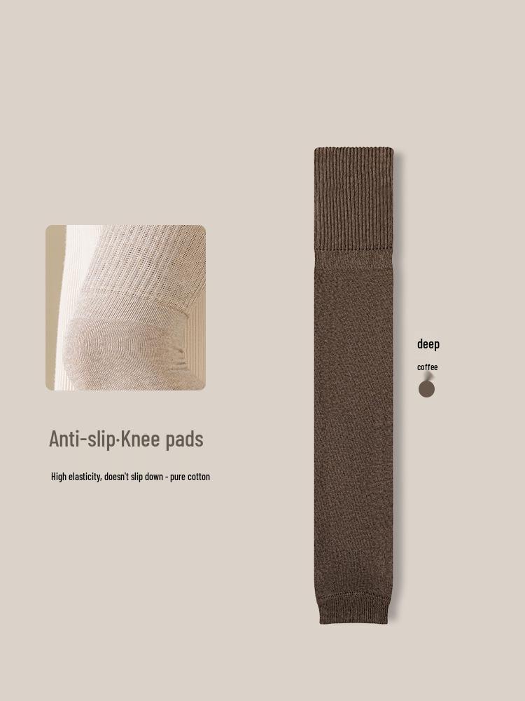 

Женские черные наколенники и утолщенные гетры - до колена, противоскользящие, антибактериальные хлопковые носки для осени/зимы. One Size