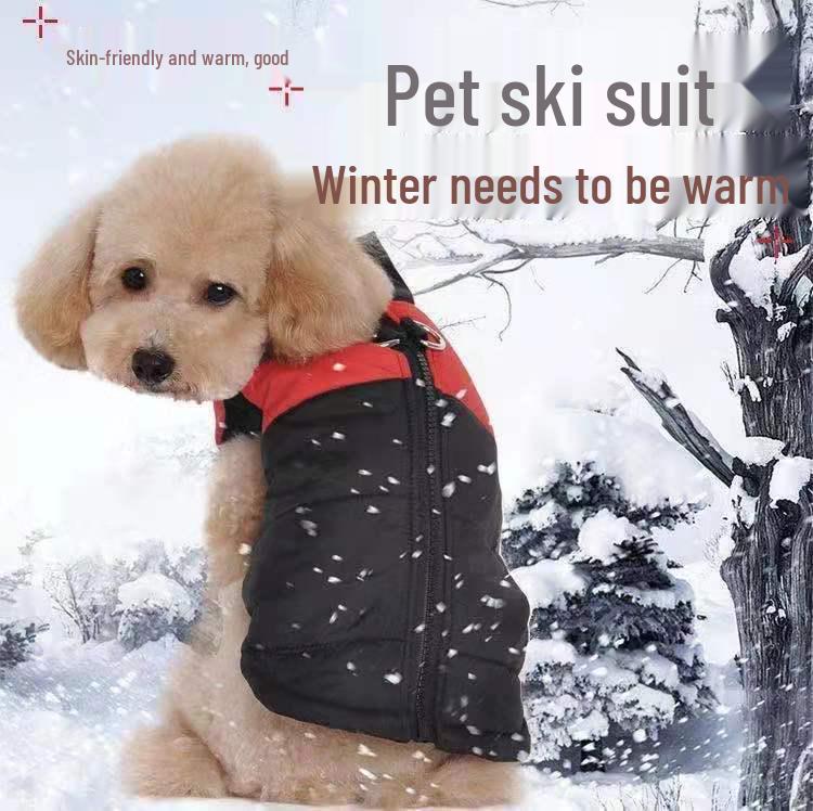 Winter Dog Ski Suit: Thickened Cotton Jacket & Warm Vest