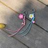 Creative Stud Flower Keychain Bag Charm Sturdy Alloy Soft Enamel Jewelry Accessory Gift for Women Men