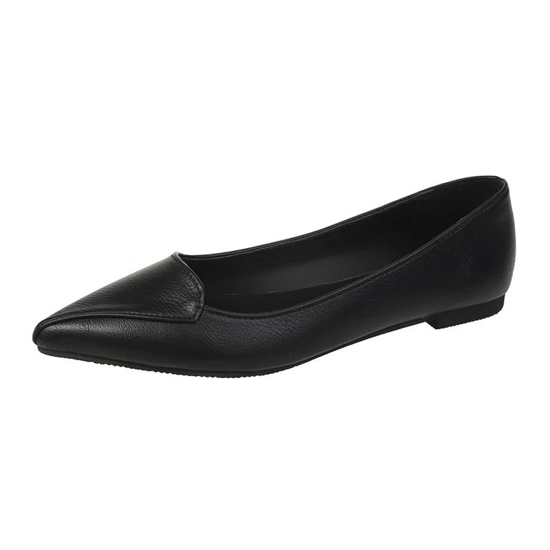 Women s Shoes New Pointed Toe Loafers Round Toe Slip-On Comfort Shoes for Mothers Non-Slip Sole Lightweight Casual Shoes 35 чёрный 4360₽
