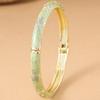 Enamel Floral Flower Crystal Bangle Good Luck Clover Women's Hand Bracelet  Jewelry Gifts