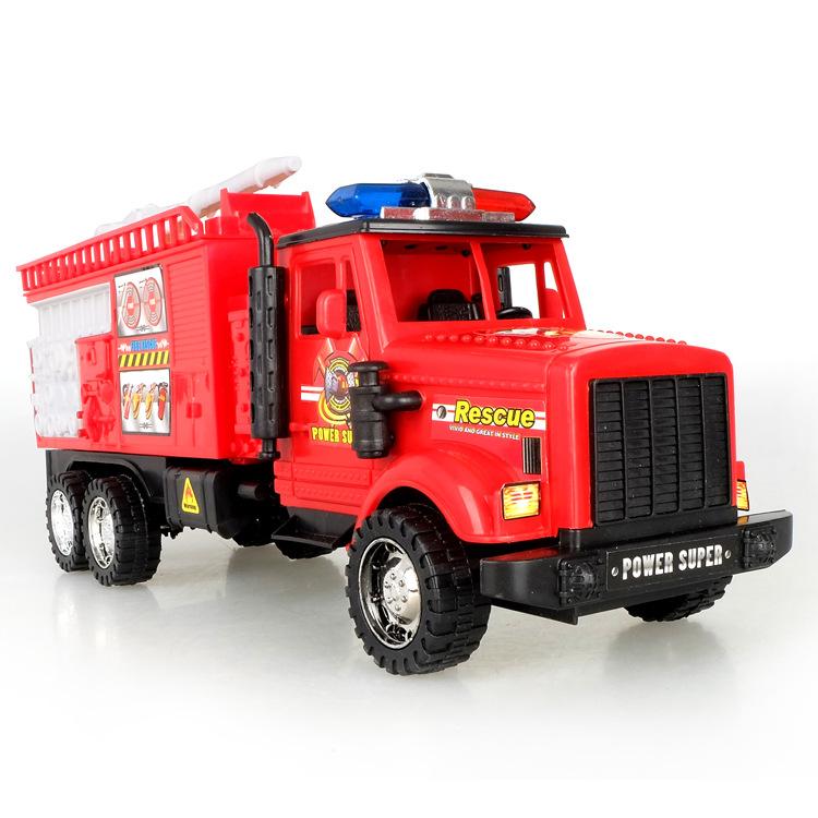 Children's Large Inertia Fire Truck Toy City Rescue Fleet Ladder Water Tank Model Boys Truck