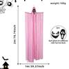 Halloween DIY Tassel Big Ghost Hanging Ornament Spooky Face Ghost Pendant Haunted House Yard Atmosphere Decor Party Cosplay Prop