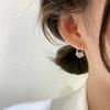 New Temperament Gold Color Water Drop Zircon Dangle Earrings for Women Charm Stainless Steel Korean Hoop Jewelry Accessories