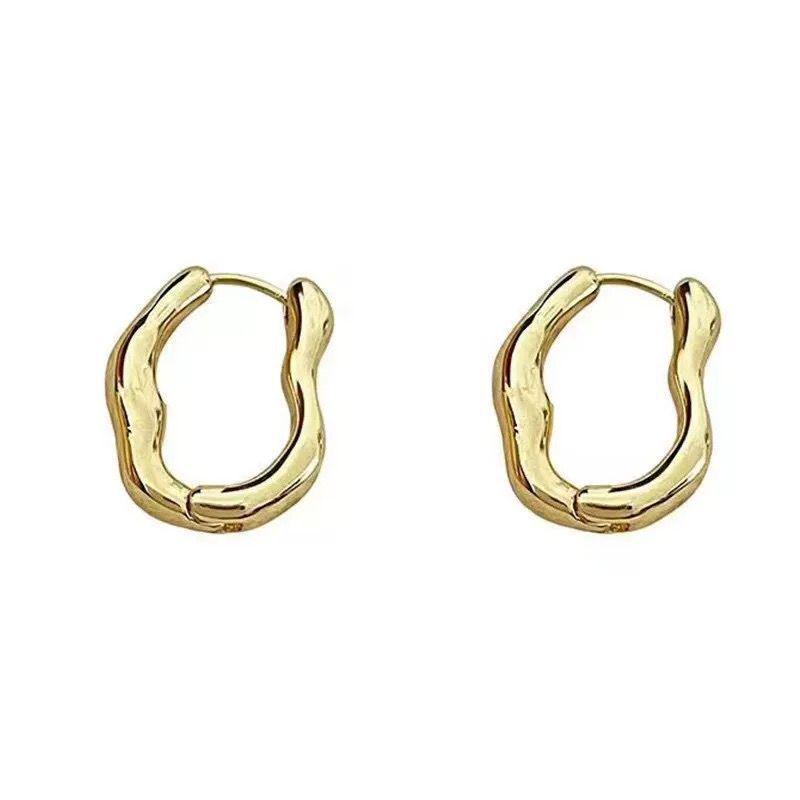 Retro Hong Kong Style Geometric Earrings - Luxury, Irregular Circles for Women