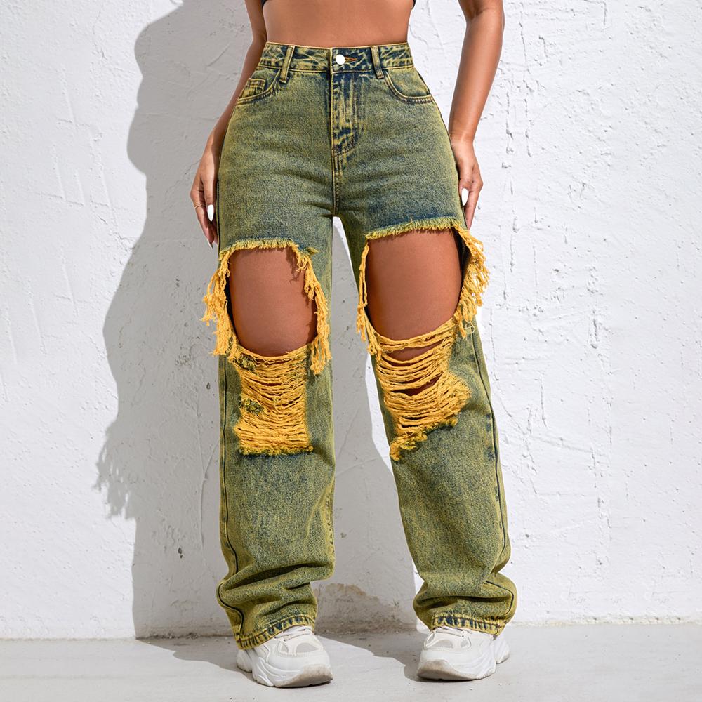 Shascullfites Melody Ripped Women's Blue Jeans Hip-hop Style Fashion Vintage Streetwear Y2K Wide Leg Jeans Baggy Denim Pants