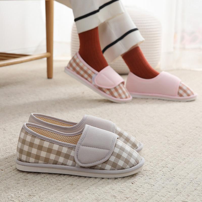 Fashion Women Diabetic Slippers Adjustable Closure Comfortable House Shoes Arthritis Edema Wide Slippers Comfy Cozy Shoes Closed Toed