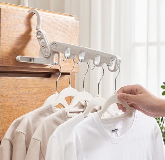 Multi Functional Folding Clothes Hanger, Portable Travel Clothes Hanger