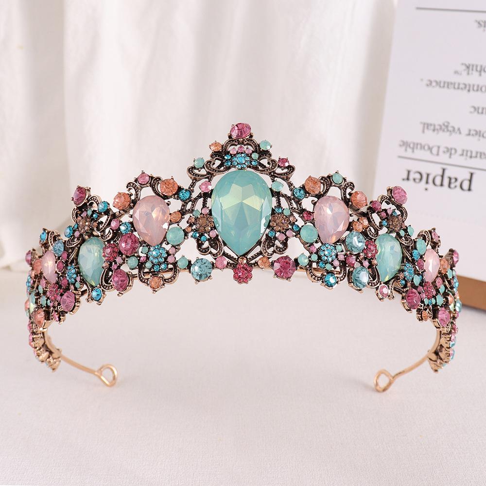 DIEZI Baroque Vintage Crystal Tiara Crown For Women Wedding Party New Vintage Queen Bridal Bride Hair Dress Accessories