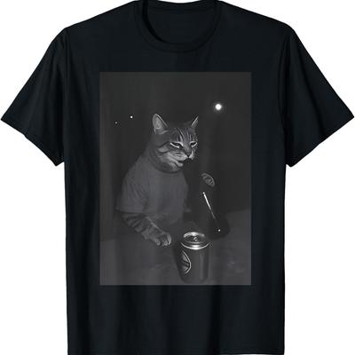 Lustiges Katzenliebhaber Bier trinken T-Shirt