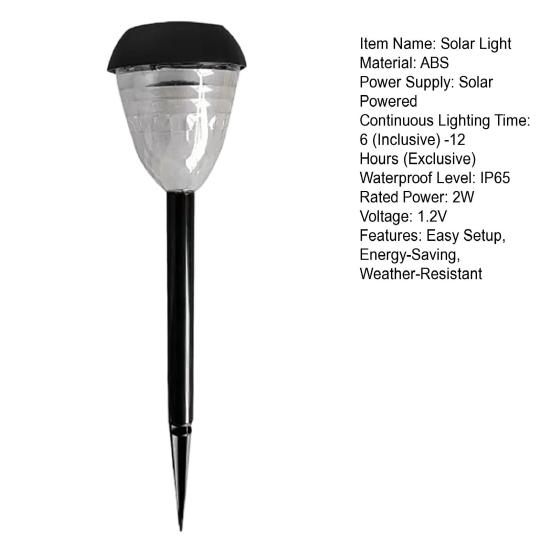 2Pcs Solar Pathway Outdoor Garden Waterproof Yard Lights Solar Powered Lights IP65 Lights