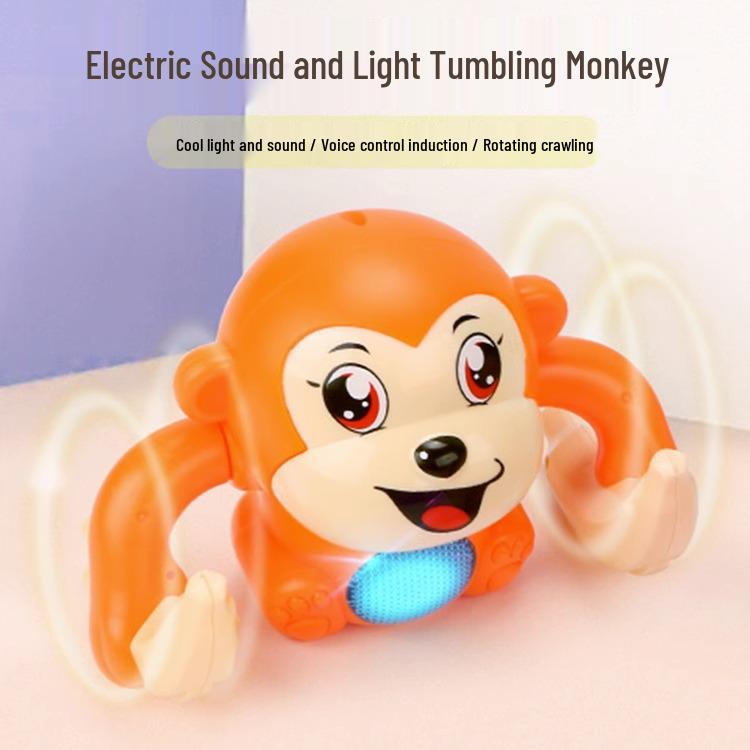 Electric Rolling Monkey Toy with Lights & Music for Early Childhood Education