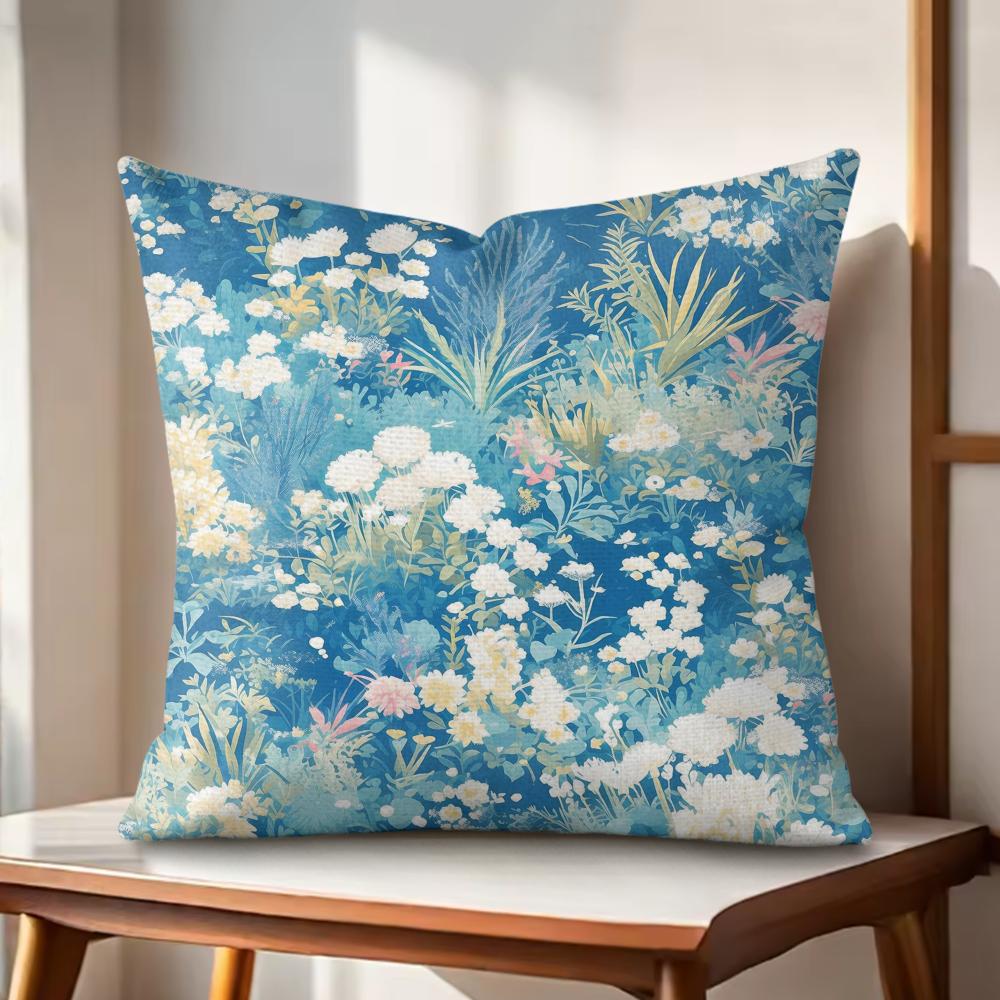 

Classic Pattern Cushion Cover Natural Linen Organic Fabric DoubleSided Printing Couch Pillow Covers Home Decor 30x30cm