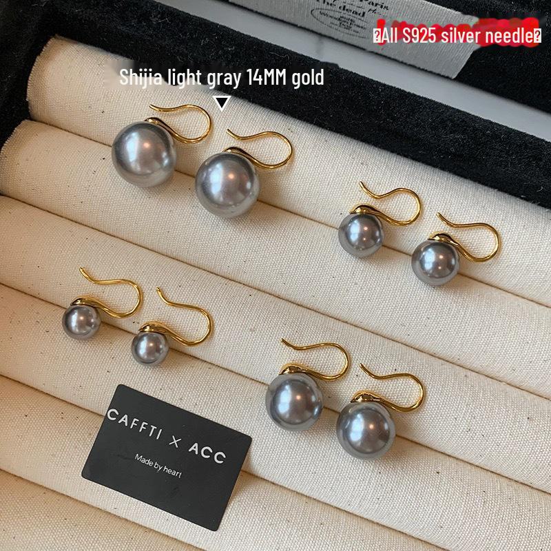S925 Sterling Silver White Pearl High-Heel Earrings for Women – Luxury Niche Design