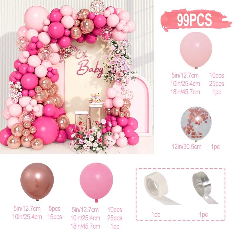 Pink Rose Gold Balloons Garland Arch Kit Birthday Party Decor Kids Wedding Birthday Party Supplies Baby Shower Decor Latex Balon