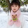 Cute Cartoon Panda Plush Scarf for Kids - Windproof & Thickened Winter Neck Warmer